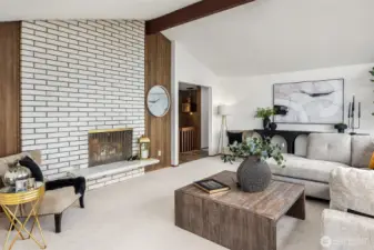 Natural woods accent the iconic mid-century design.