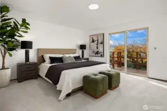 Escape to your primary suite with private access to the deck.