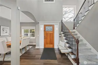 Lovely front door entry with 2-story ceiling.