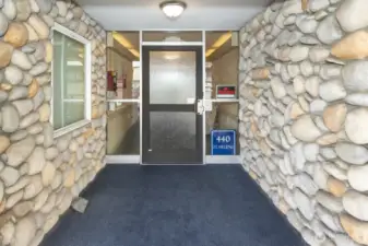 Entry way to building that is a locked and secure entry.