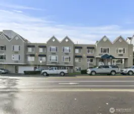 View of entire building from across the street of St Helens