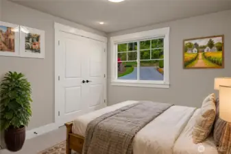 Main Floor Bedroom 2 of 5 (virtually staged)