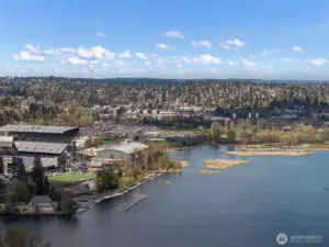 Husky Stadium and University Village Mall.