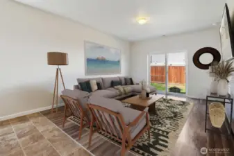 Living area virtually staged