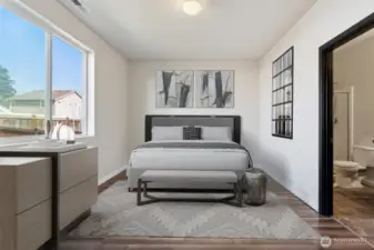Main bedroom virtually staged
