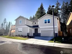 New NexGen home- 3 car garage backing up to green space.