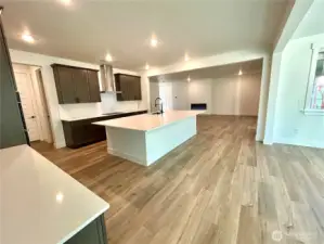 Dining to kitchen for open concept