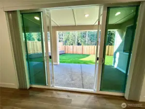 Double slider to covered patio