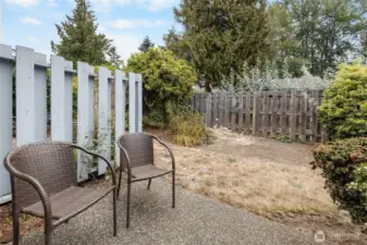 Private patio area - No yard maintenance!