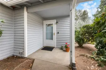 Front patio with room for a small patio table
