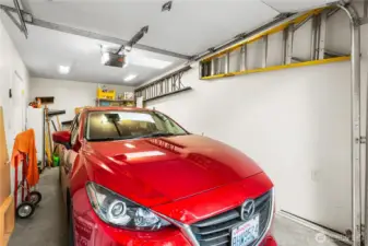 One car alley garage with skylight