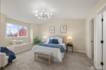Large Primary Suite with peaceful window seating.