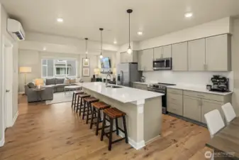 Spacious open plan kitchen and living room