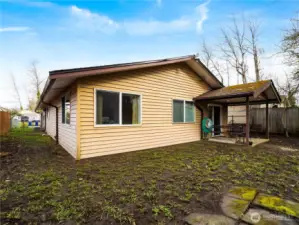 The view of the private back yard.