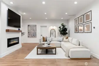 Beautiful family room off of the kitchen perfect for gatherings! Electric fireplace for ambiance and style!