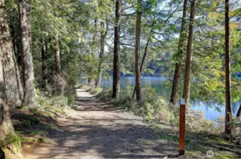 Walking trail along Lake Louise.