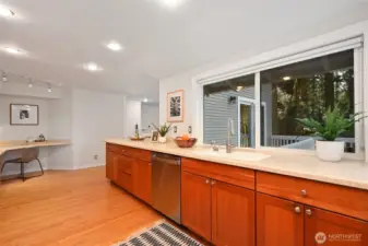 Opens to sunny nook for everyday living.
