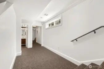 Lower level hallway ideal spot for installing lower unit entry door!
