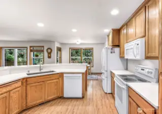 entering the kitchen from garage entry