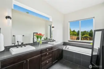 Ensuite bath with dual vanities