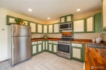 Stainless steel appliances.