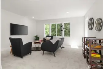 Double doors open to muiti-purpose bonus room with closet, and birds-eye view of expansive backyard