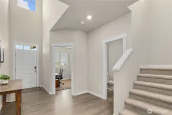Vaulted ceilings in entryway