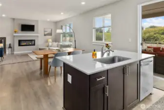 Open kitchen is excellent for entertaining