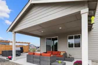 Expansive covered outdoor living space