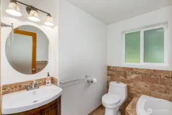 Bathroom downstairs by the Recreation room