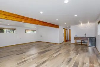 Recreation room with Wet bar & wine refrigerator