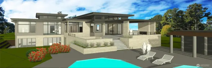 Two level concept, lake facing