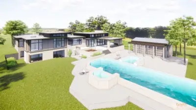 Two level concept lake facing