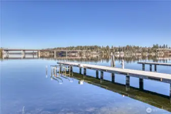 Smooth as glass, dock is in a protected breakwater