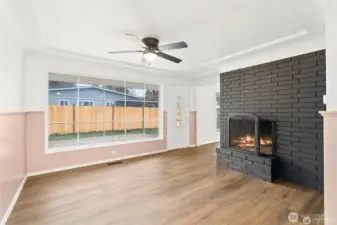 Very large dining room with fireplace could be second living flex space