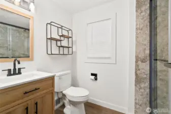 The ensuite bath in the primary