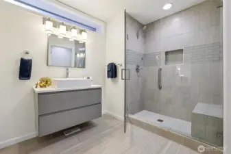 Updated bathroom with a modern touch