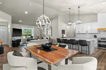 Open concept with vaulted ceilings