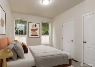 Primary bedroom virtually staged