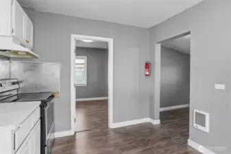 Access to second bedroom and back mud area/laundry