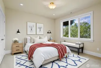 Bedroom on lower level-virtually staged