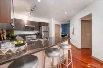Main entry right into the gourmet-style kitchen.