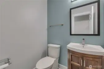 Powder half bath on the main floor for guests