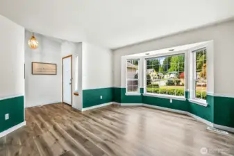 Living room with new LVP flooring