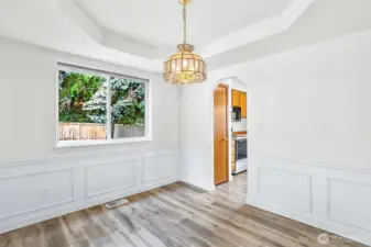 Dining room with new LVP flooring