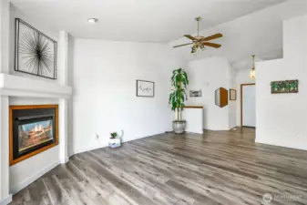 Family room with fireplace