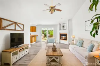 Virtually staged family room