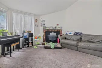 Spacious living rooms with fireplaces and vaulted ceilings.