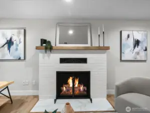 Wood burning fireplace