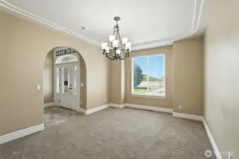 The formal dining room off of the entry.